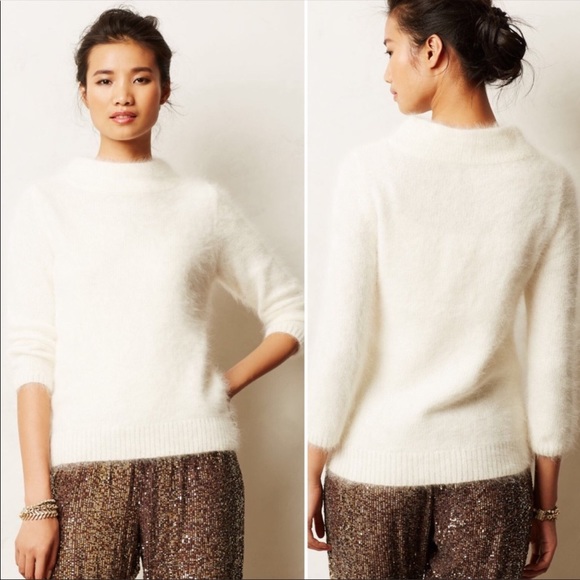 Anthropologie Moth Bedford Cream Angora 
